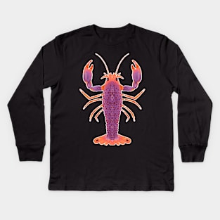 Purple and Orange Reef Lobster Kids Long Sleeve T-Shirt